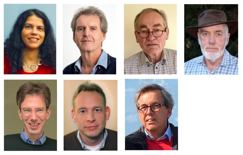 <p>De nummers één tot en met zeven van Hart voor Oegstgeest: Karin Rosdorff, Dick de Groot, , Maarten van Tol, Jaap van den Broek, Sef Baaijens, Menno Heemskerk en Frits van Dissel. </p>