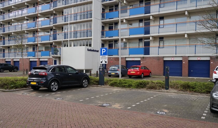 <p>Op twee van de parkeerplekken met een laadpaal mag je, zoals het bord aangeeft, alleen staan als je auto oplaadt, de andere twee (rechts op de foto) zijn vrij beschikbaar.</p>