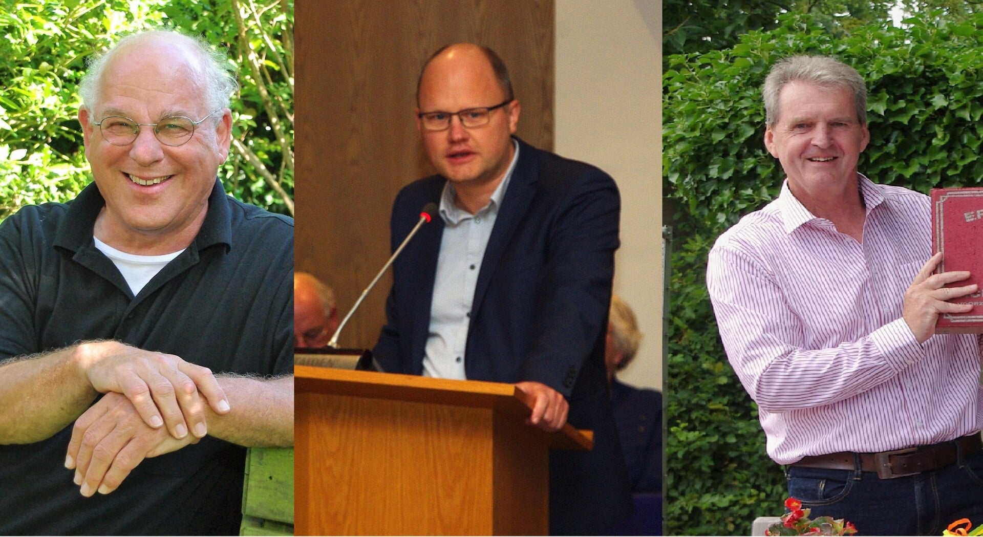De kandidaat-wethouders: Tim van Tongeren, Elfred Bus en Dick de Groot.