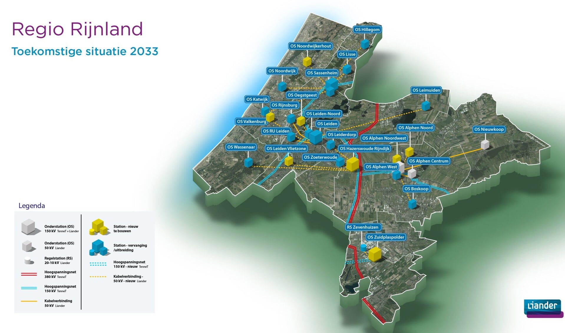 De toekomstige situatie van het elektriciteitsnet in Holland Rijnland. | Foto: Liander