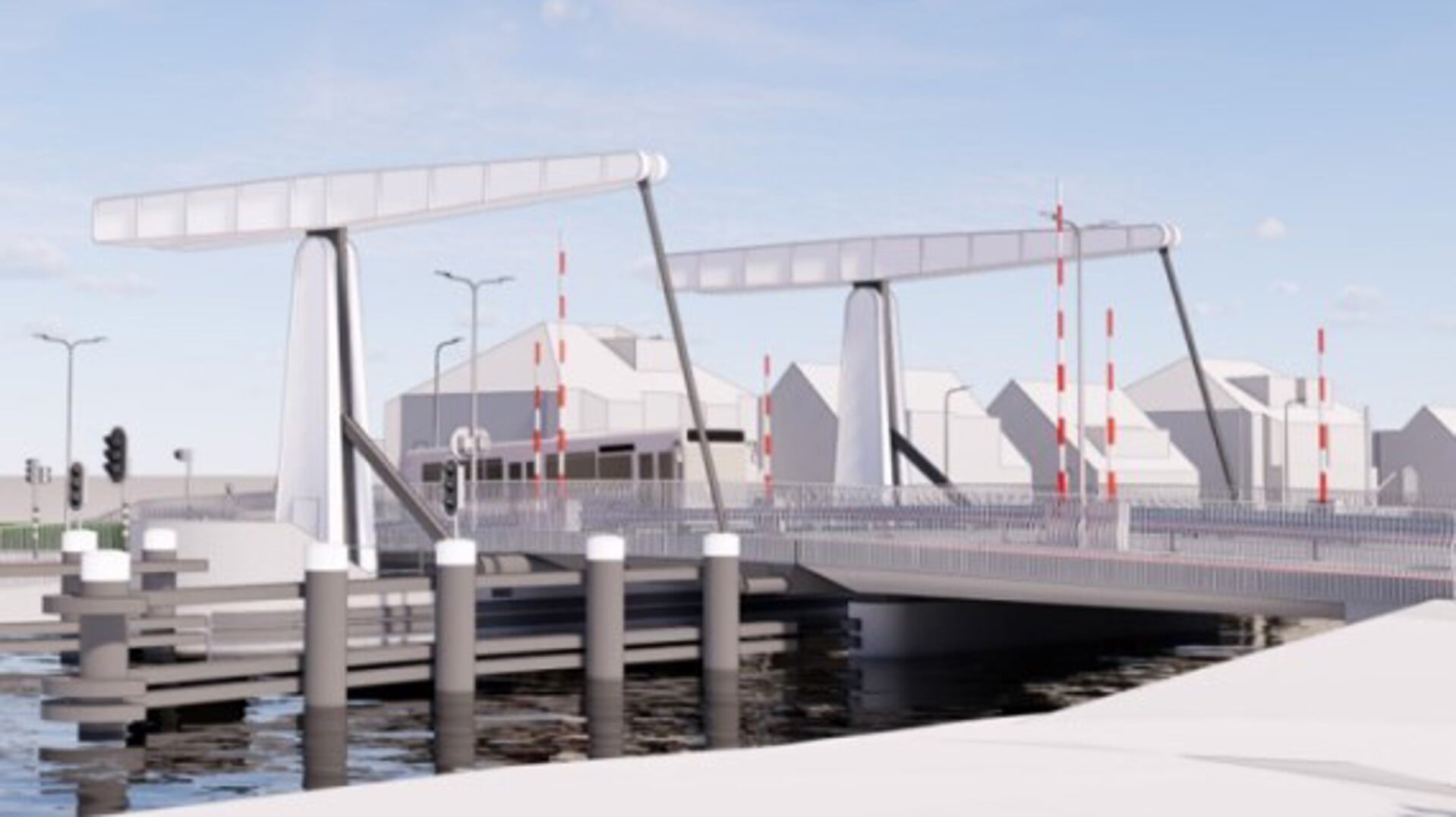 Impressie van brug en busbaan over de Ringvaart.