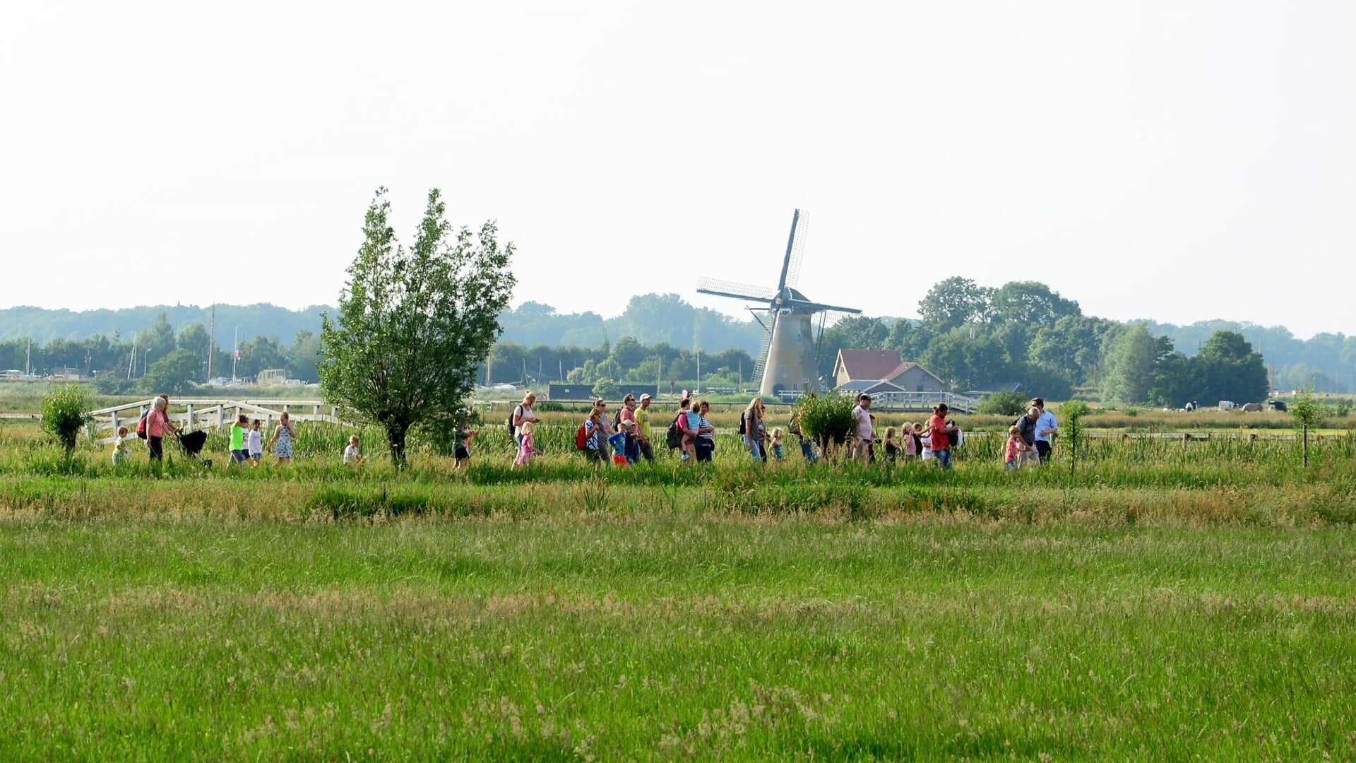 Een route door de polder bij een vorige editie van de Leiderdorpse Avond4daagse.