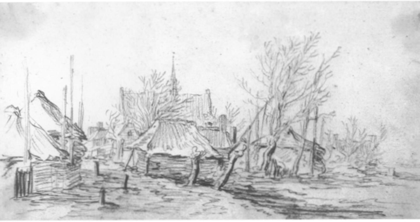Jan van Goyen -  ‘Gezicht op Leiderdorp bij Leiden’ 