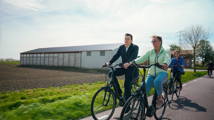 Gerard Mostert stapte als bestuurslid van Holland Rijnland op de fiets in Lisse. | Foto: pr