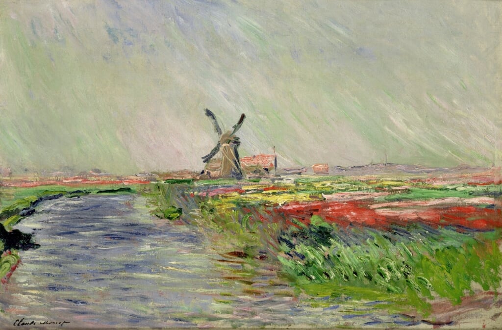 Een schilderij van een Oegstgeester molen van Claude Monet.