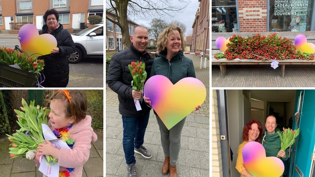 In HIllegom kregen Gert - Pierre - en Karin van Soest (midden) een bloemetje. | Foto: pr.