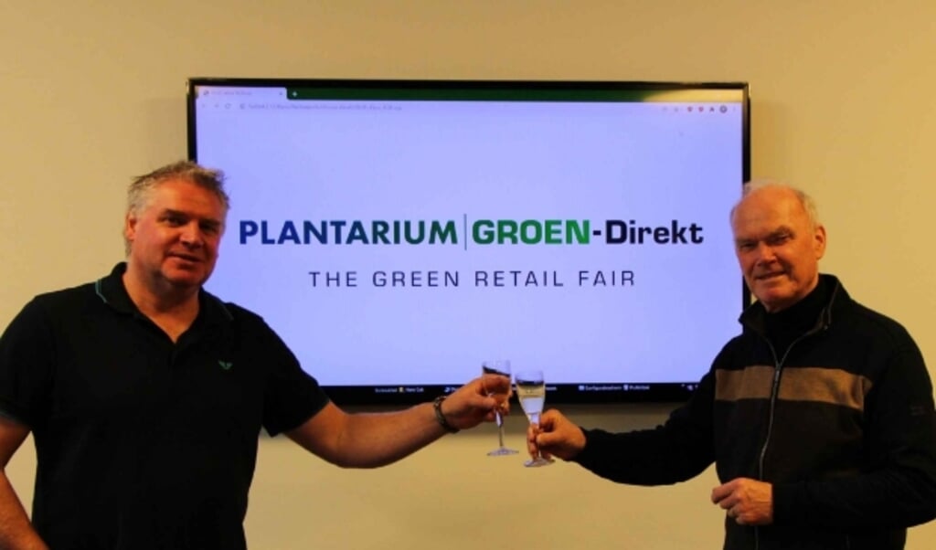 Taaf Rosbergen directeur Groen Direkt(li) en Jan de Vries voorzitter van de Vakbeurs.