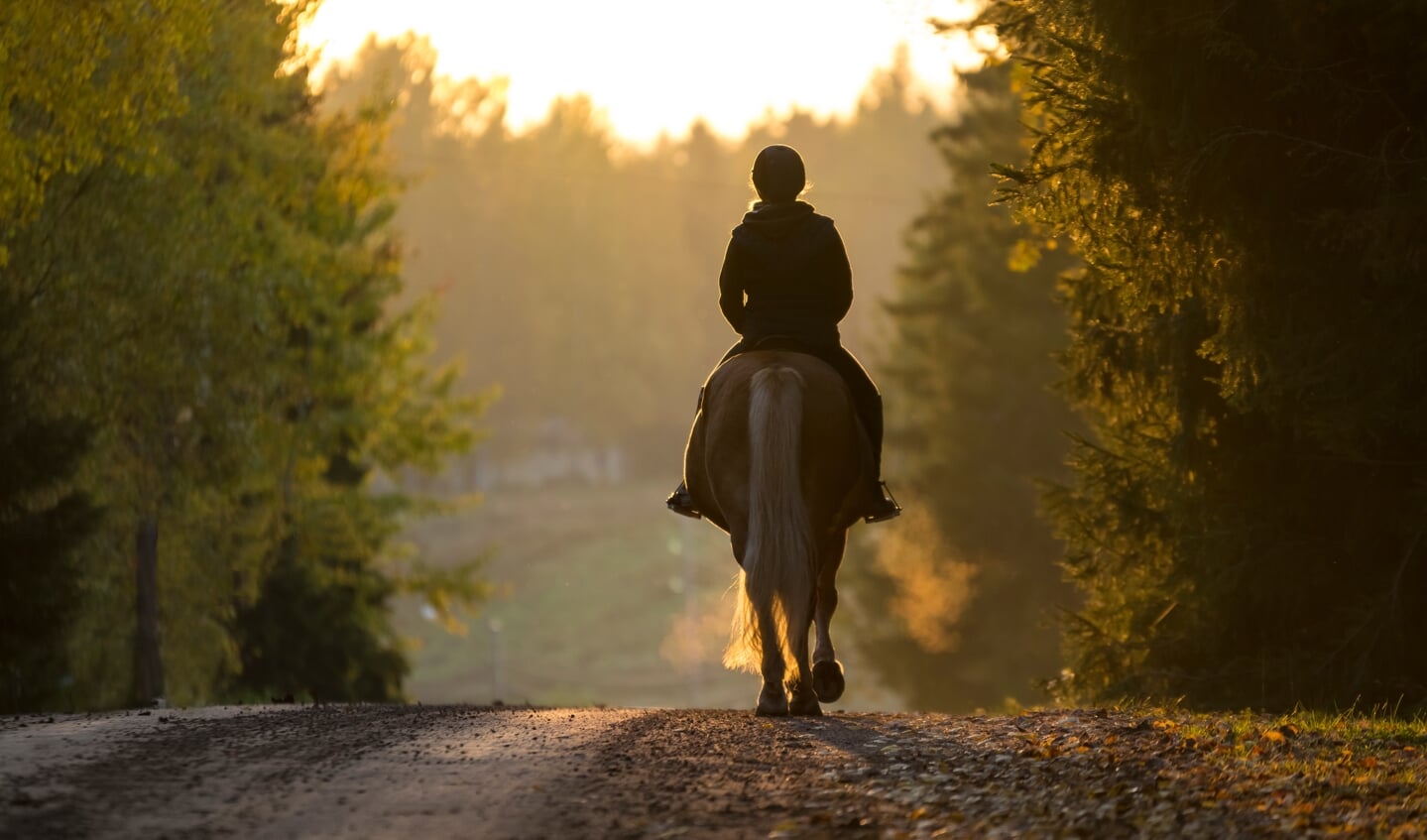 Woman riding in autumn