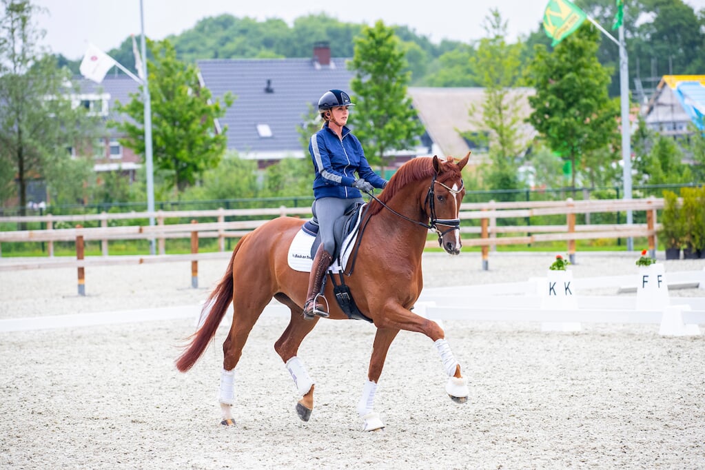 Emmelie Scholtens met  Joe tijdens de  2e WK Selectie Jonge Dressuurpaarden in 2019 