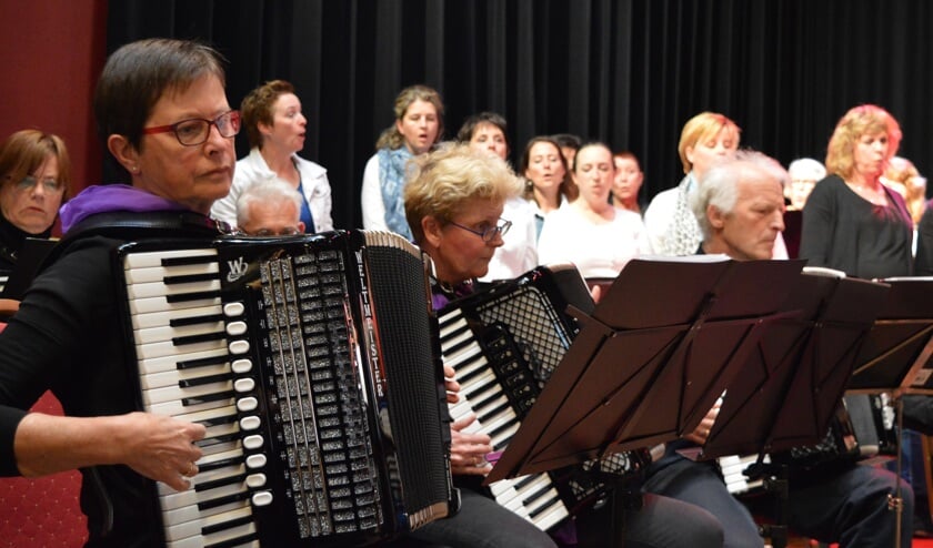 Accordeonorkest Sneek tijdens het Súdwest Festival 2019 in Workum.