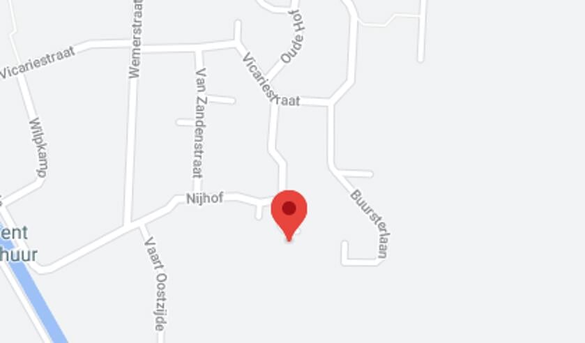 De locatie van de bomenkap in Donkerbroek.