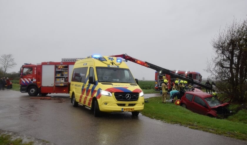 De hulpdiensten rukten uit voor het ongeval in Dreischor