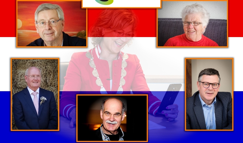 van links naar rechts boven: Jaap van Oostenbrugge, Maja Irhman-Breen en onder : Gerrit Born, Ad Hameete, Jan Terlouw