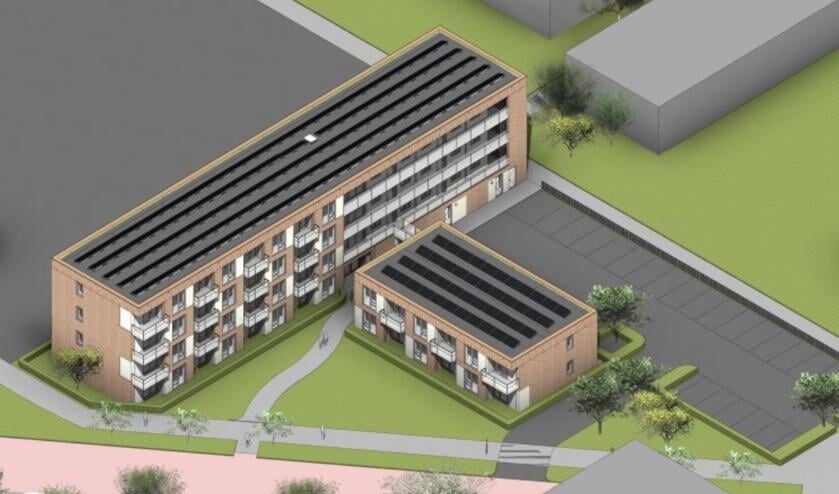 Artist impression van de nieuwbouw aan de Canadezenlaan in de Vrijheidswijk.