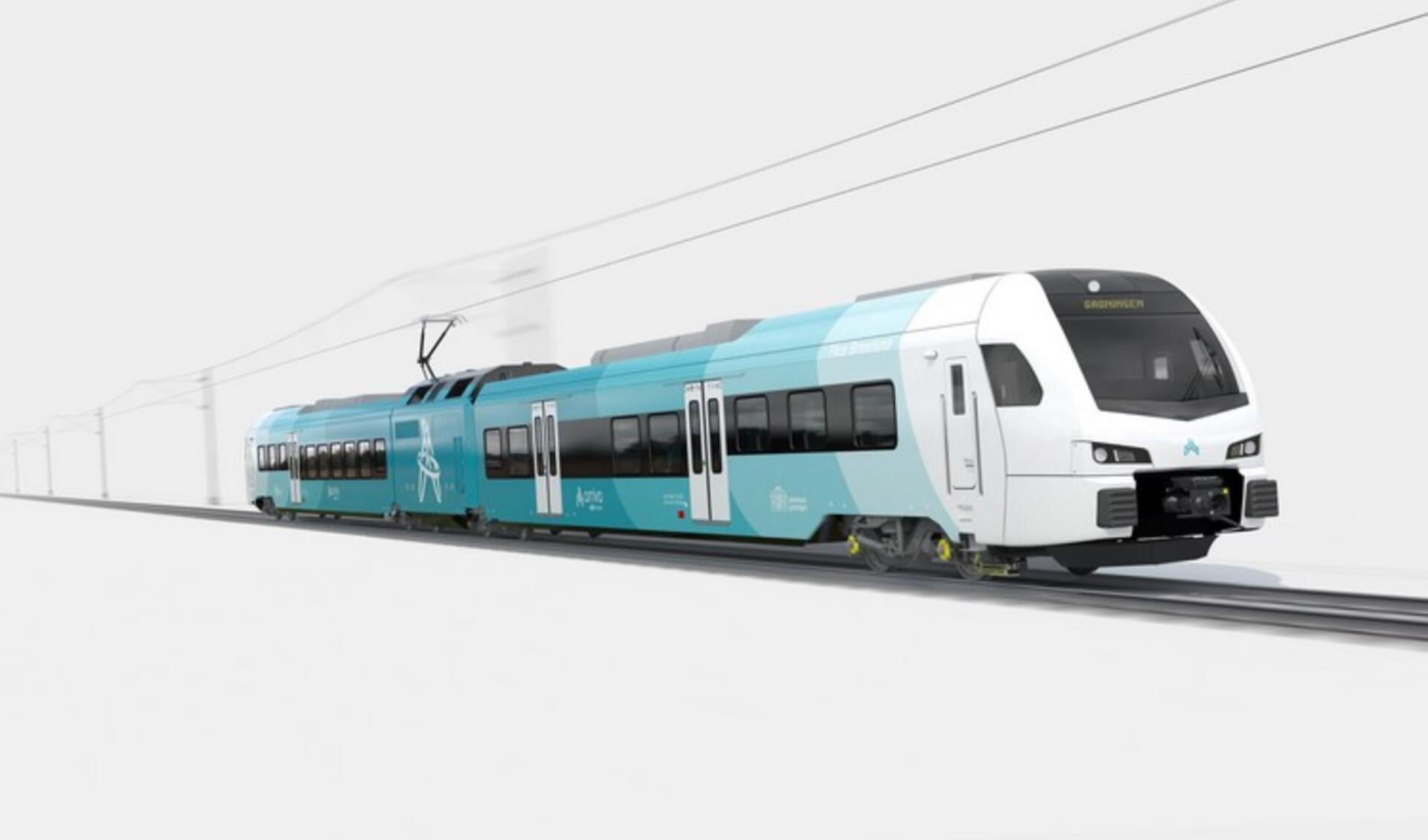 Artist impression van de nieuwe treinen van Arriva.