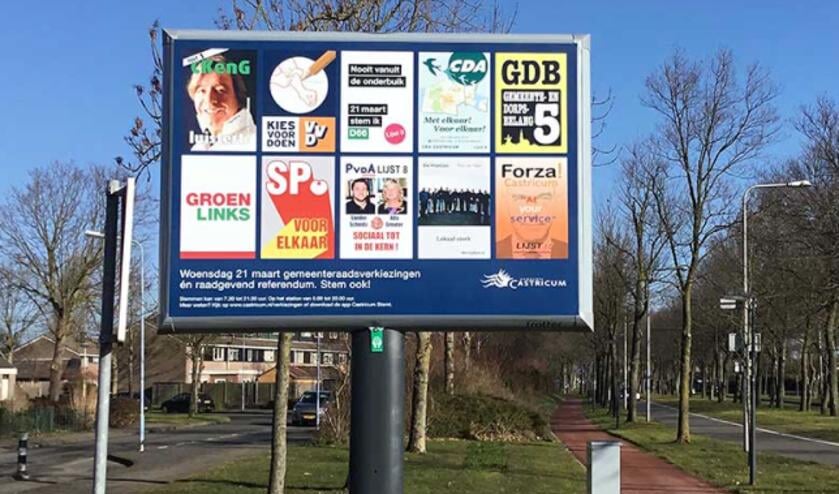 Voorbeeld van een mobiel verkiezingsbord.
