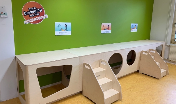 <p>Binnenkort gebruiken een aantal consultatiebureaus in Friesland materialen om beweging onder kinderen te stimuleren, waaronder deze klim- en klautercommode. </p>