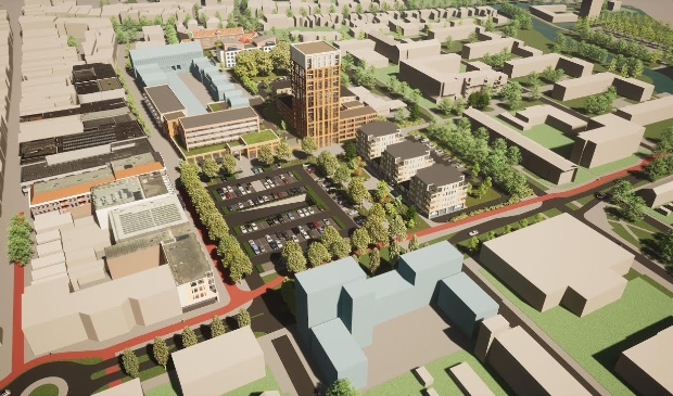 Artist impression van wat er staat te gebeuren in het centrum van Heerenveen