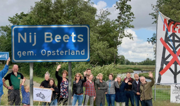 <p>Foto van de actiegroep Tsjingas uit Nijbeets uit 2018, toen speelde het protest tegen de gaswinning ook al.</p>