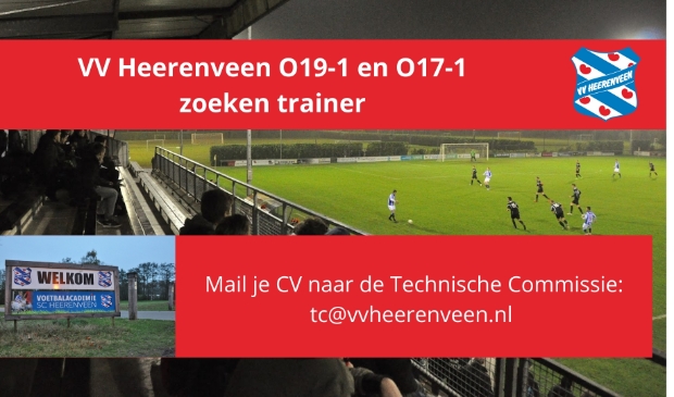 <p>VV Heerenveen zoekt trainer voor O19-1 en O17-1</p>