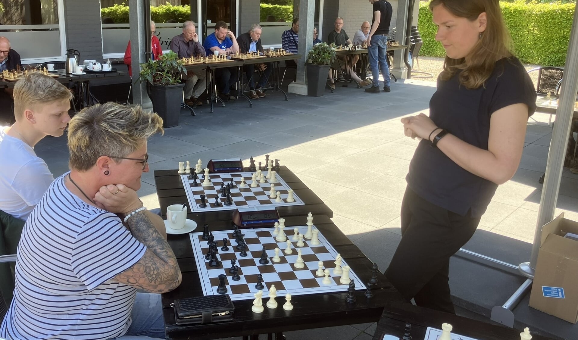 Ook Margreta van der Meulen nam het op tegen schaaktopper Rosa Ratsma. 