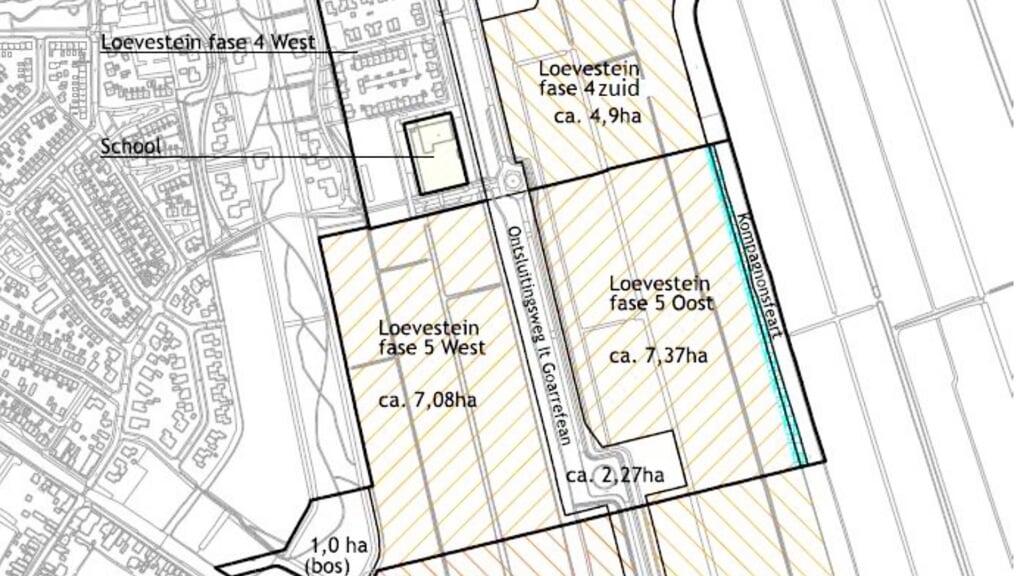 In Loevestein fase 5 in Gorredijk staan de komende jaren driehonderd woningen op de planning.