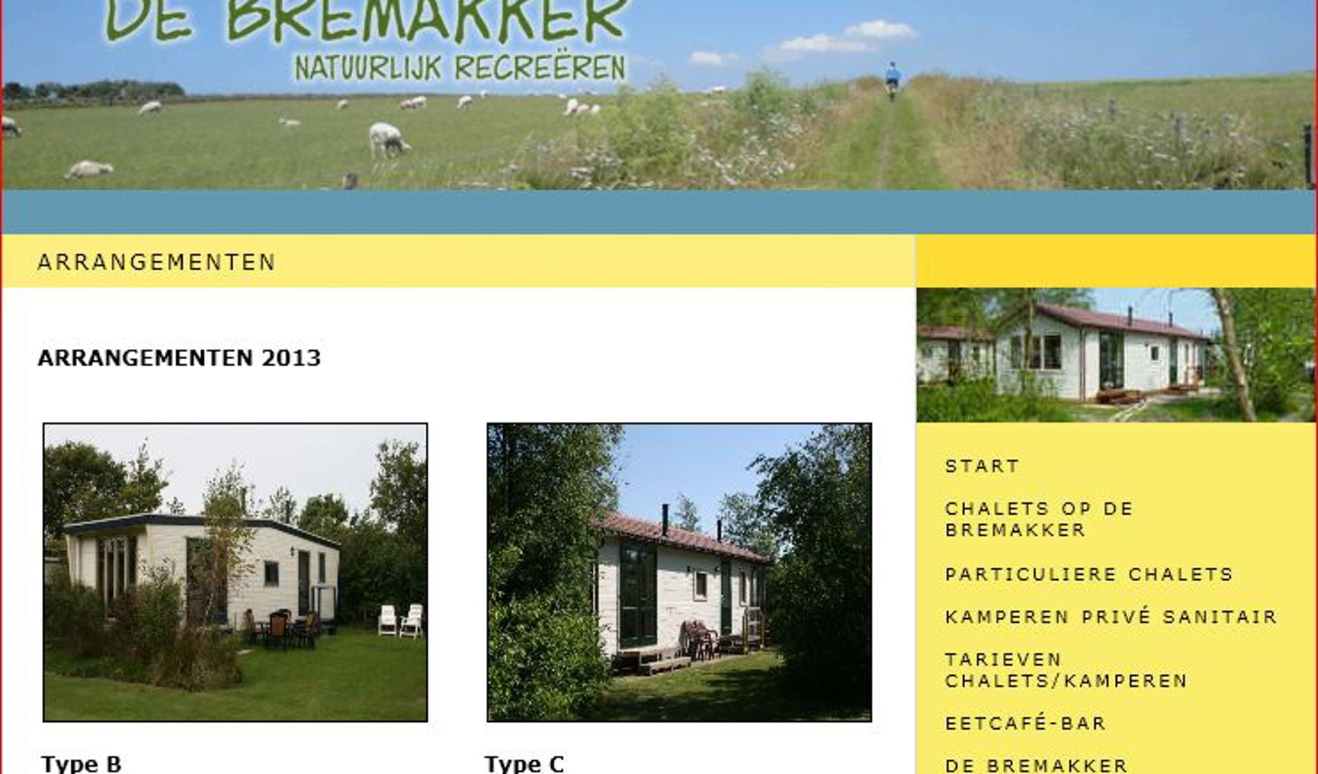 Impressie van de website van de Bremakker. 