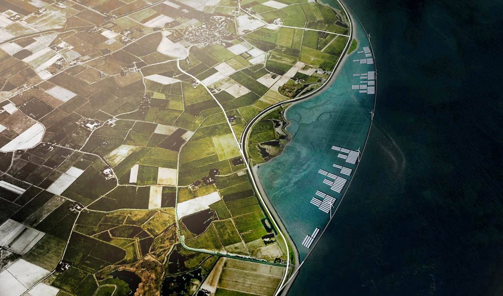 Het plan voor de energiebaai aan de oostkant van Texel uit 2014, onderdeel van Planet Texel. 