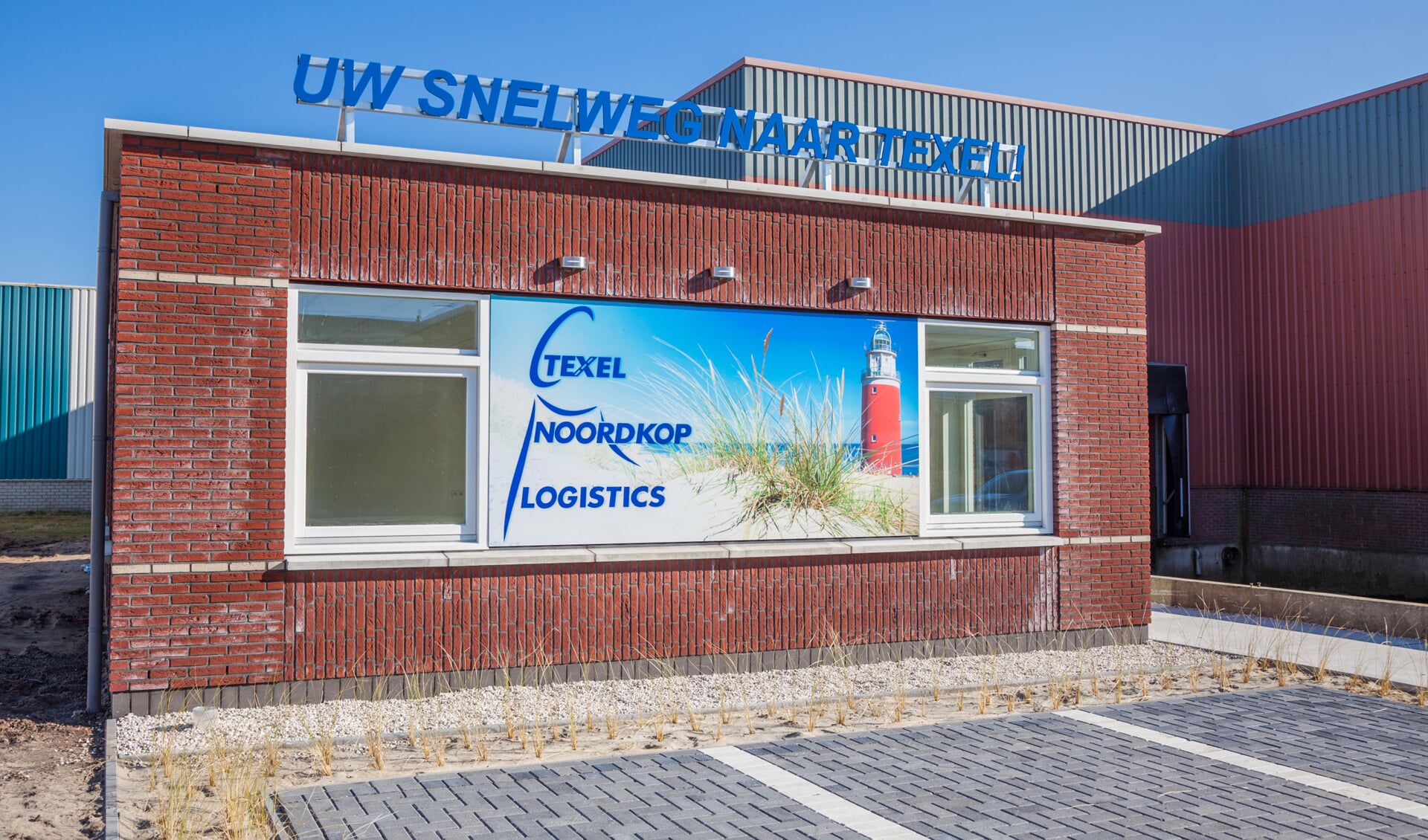 Het nieuwe kantoor van Texel Noordkop Logistics op bedrijventerrein Kooypunt. 