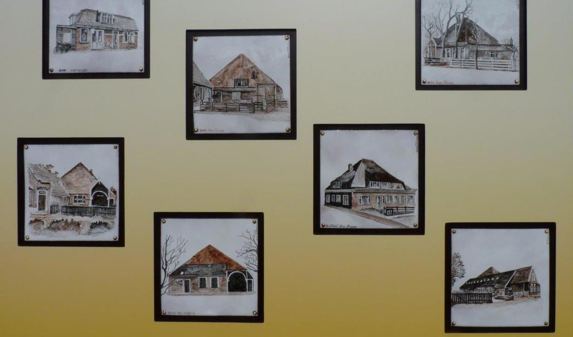 Tessels bruine tegeltjes van Jimmink met afbeeldingen van Diek.