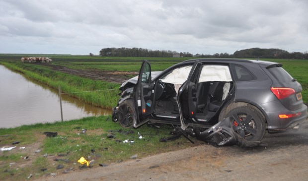 De auto waar de drie bewoners van Den Burg in zaten.