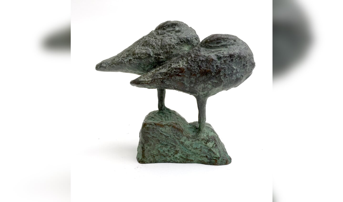 Barbara de Clercq: 2 slapende vogeltjes (brons)