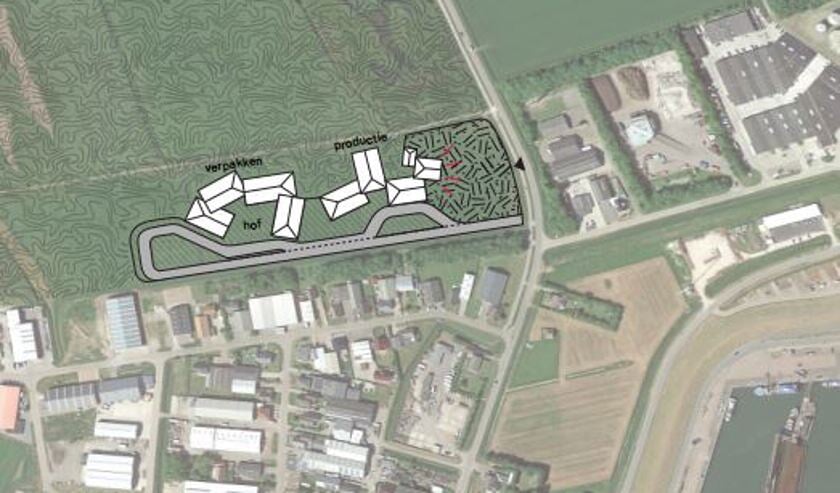 Verbeelding van de nieuwe bierbrouwerij in Oudeschild.