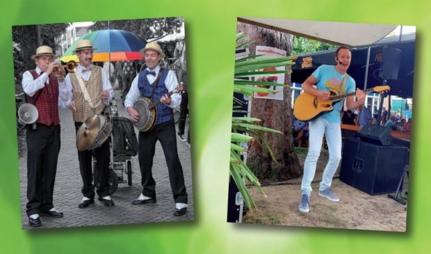 De Swingmasters en Marcel Kramer zorgen voor fijne muziek tijdens de herfstmarkt in Den Burg.