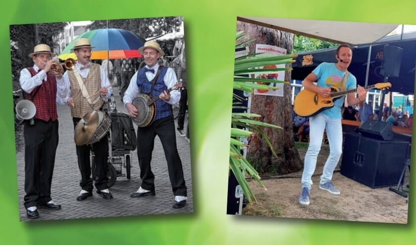 De Swingmasters en Marcel Kramer zorgen voor fijne muziek tijdens de herfstmarkt in Den Burg.