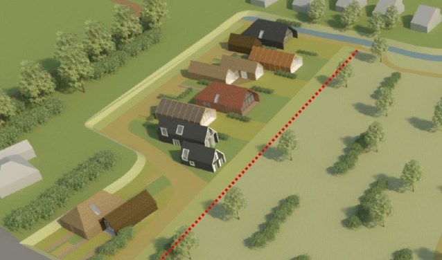 Impressie van het plan voor tien CPO-woningen langs de Boodtlaan, momenteel nog weiland.