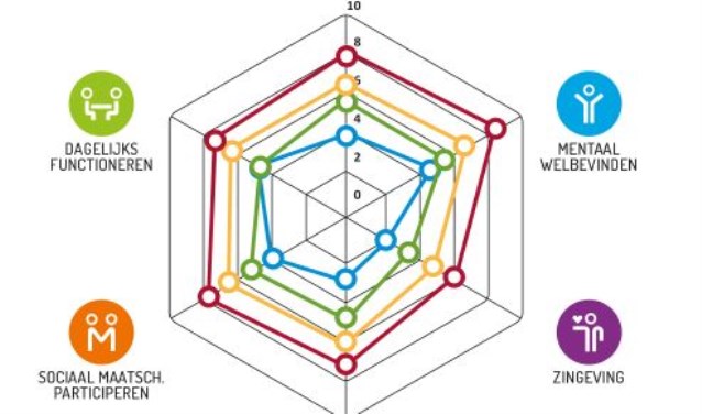 De spin van Huber, hulpmiddel voor positieve gezondheid.