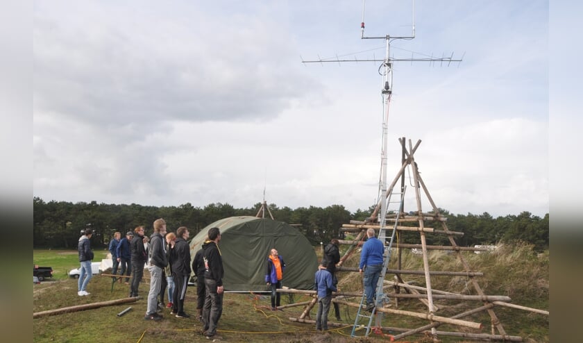 De zendmast van Scouting Texel op Loodsmansduin.
