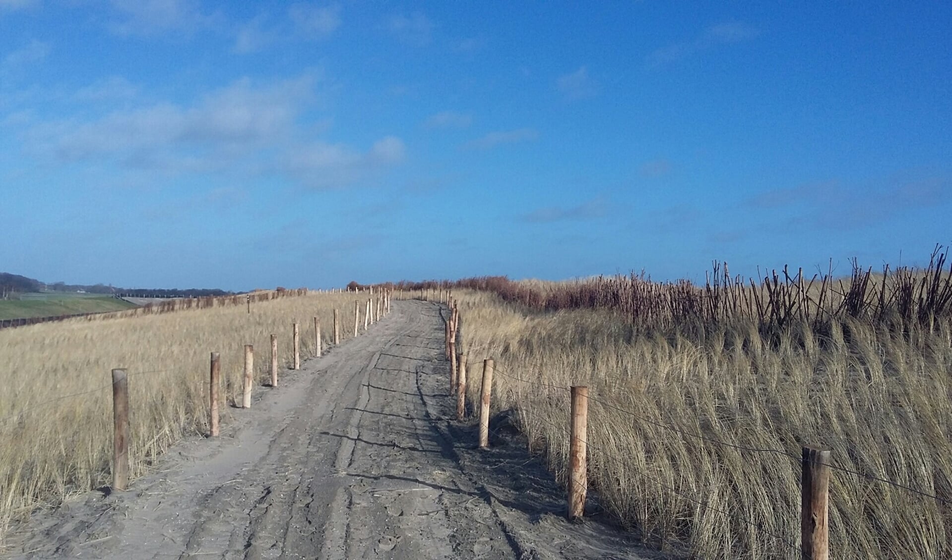 Het nieuwe pad voor het nieuwe gebied bij de PH-zanddijk.