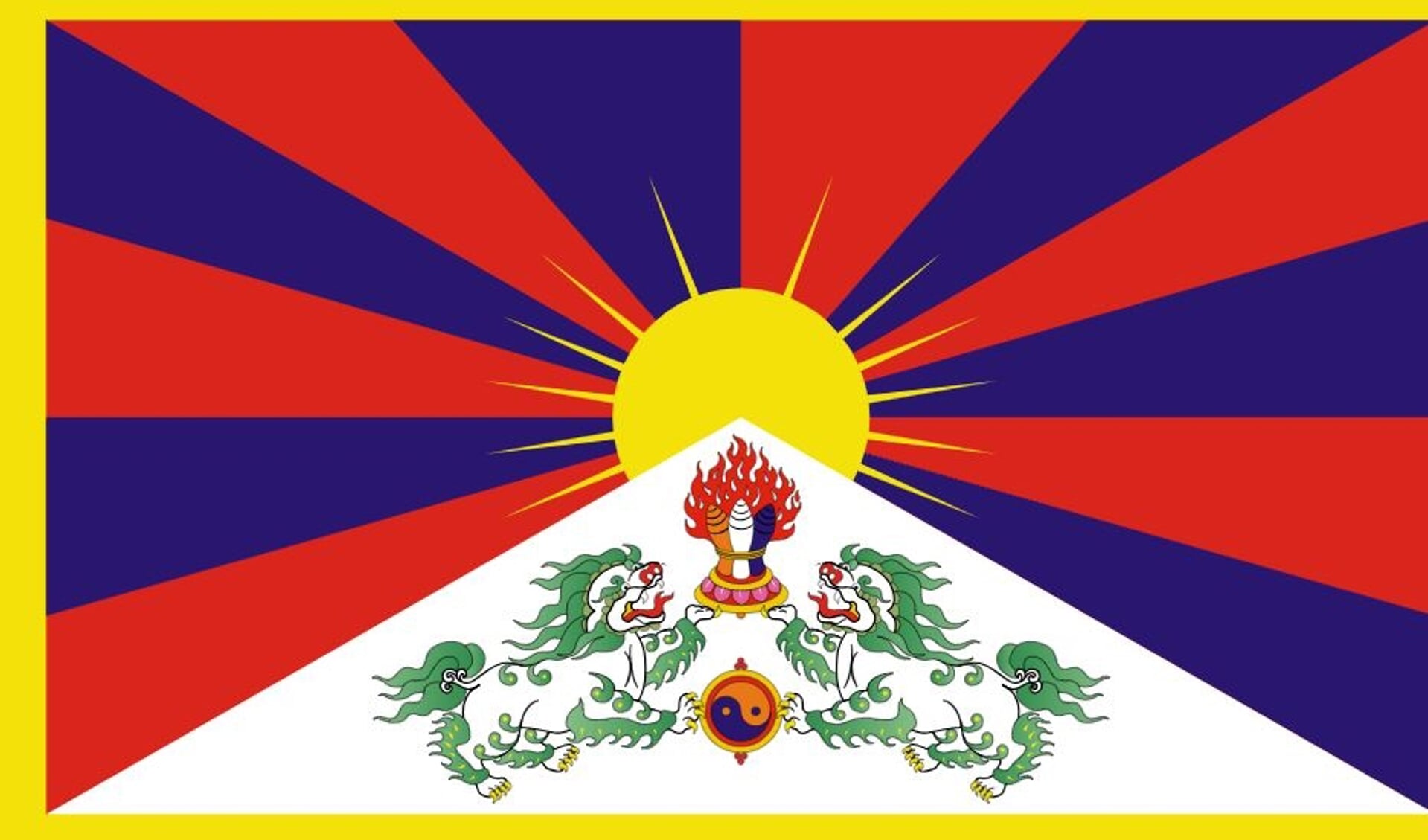 Afbeelding van de Tibetaanse vlag.
