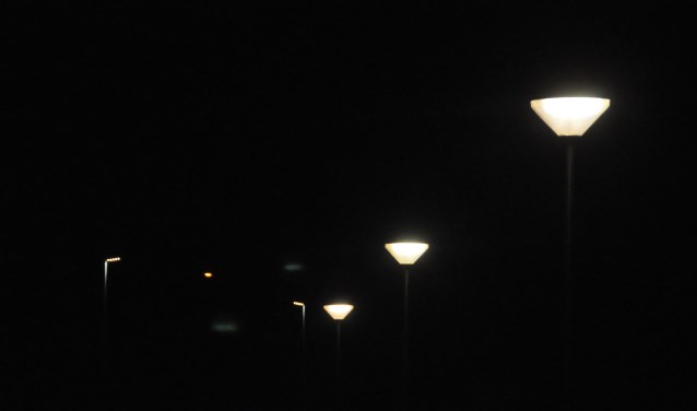 Nachtelijke verlichting in Den Burg. 