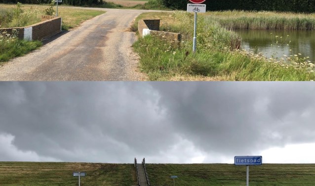 De onderste borden werden vorige week geplaatst en deze week vervangen door de bovenste.