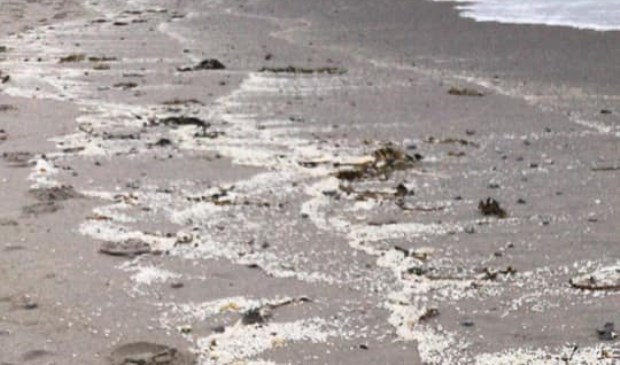 Paraffine langs het strand.
