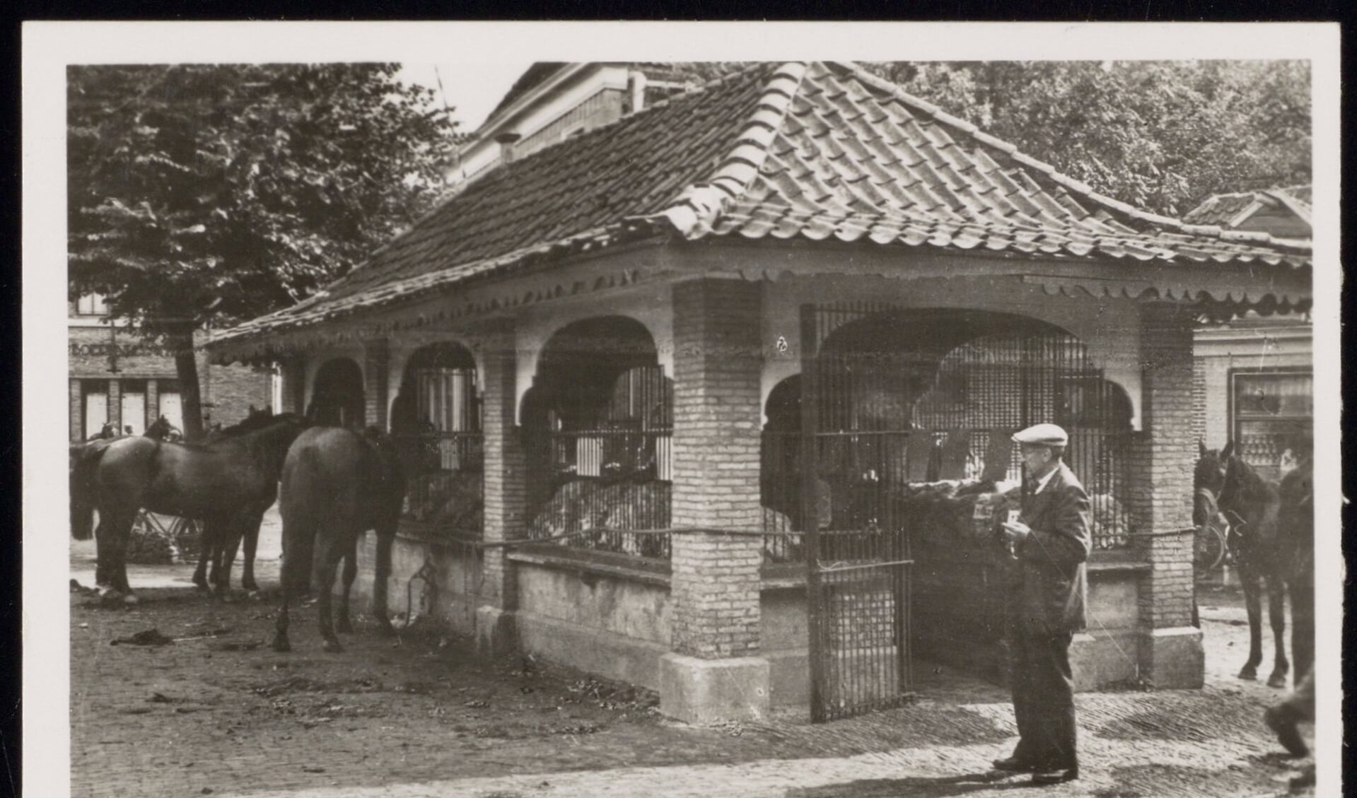 De Waag in de jaren ’30. Op de vensterbanken ligt wol opgetast. (Noord-Hollands archief).