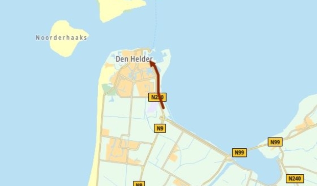 Kaart van de ANWB om half acht maandagochtend.