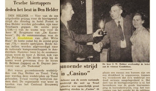 Krantenknipsels uit 1969 en 1970 over Jan Goudsblom (midden). Op de foto linksonder de Zeeuwse Anja Bal-Van Weijnen als kind op Texel.