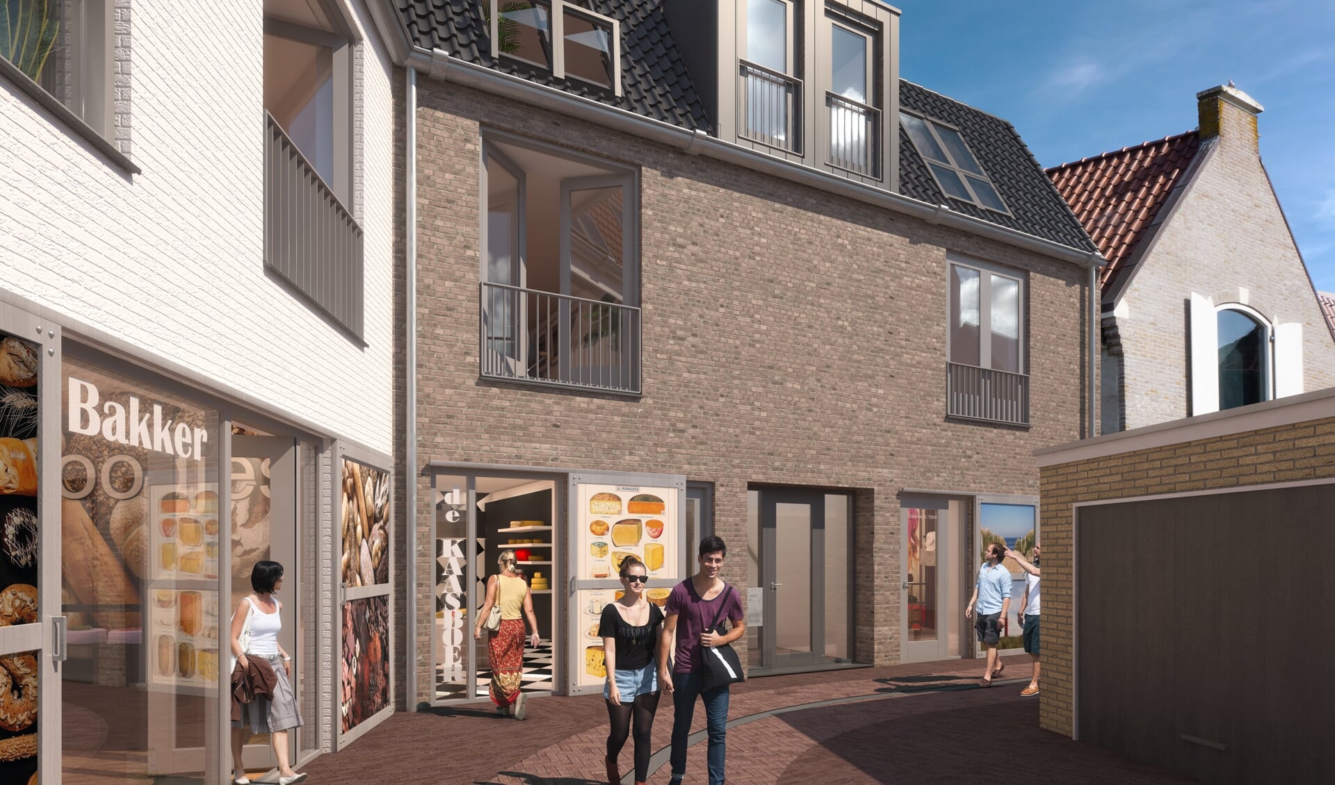 Impressie van de nieuwbouw aan de Kantoorstraat, op de plek van de voormalige Jelleboog. Bron: Tuin Den Helder. 