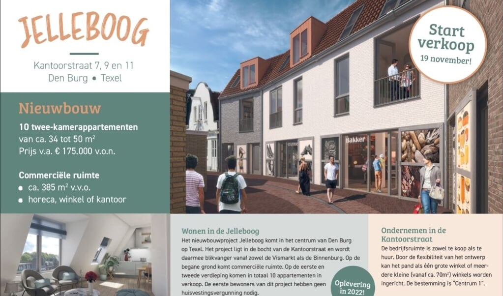 Advertentie voor 10 appartementen Jelleboog zoals deze is verschenen in huis-aan-huis krant Nieuwsblad Hollands Kroon. 