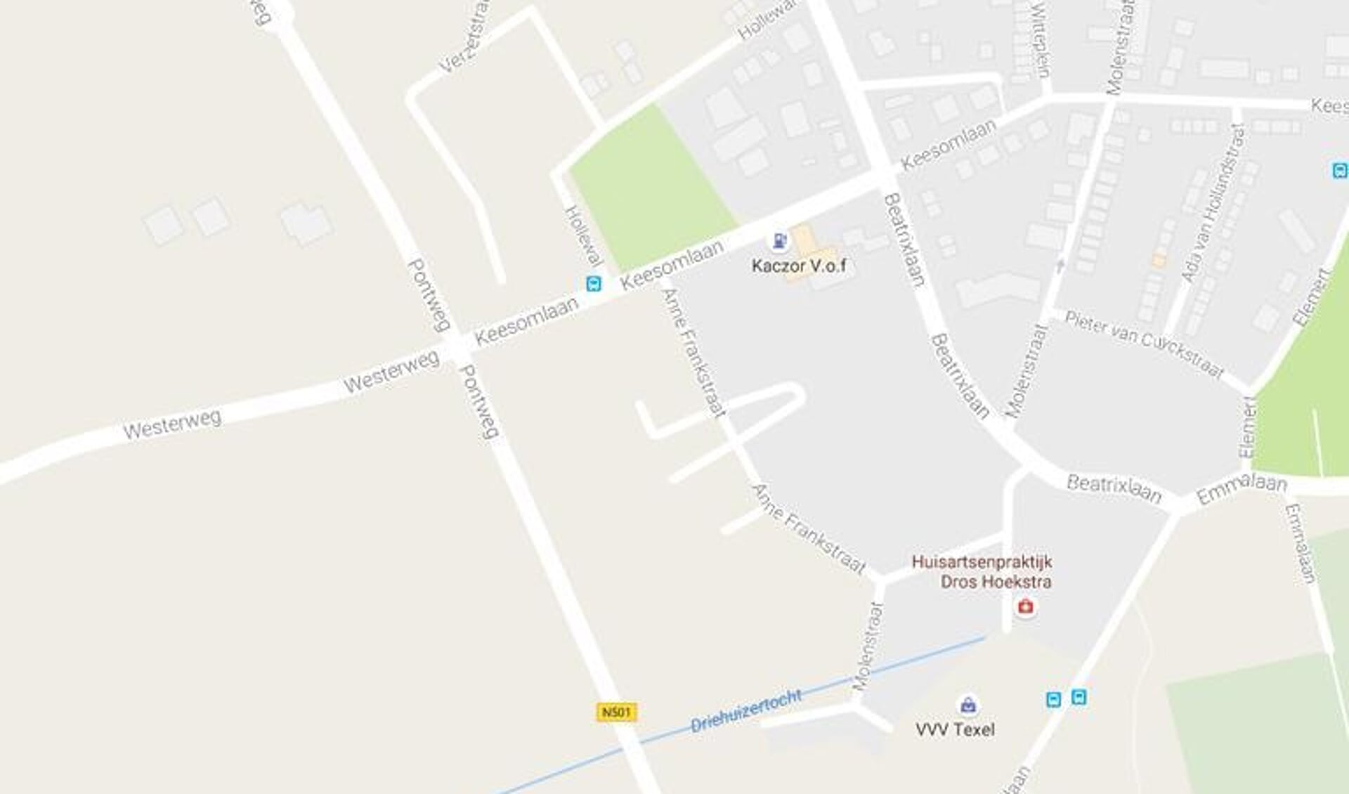 Het gebied tussen de Pontweg en Anne Frankstraat. (Beeld: Google Maps)