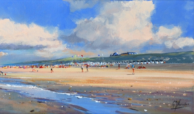 Gert-Jan Veenstra: Strand De Koog (acryl op doek) in Galerie Posthuys